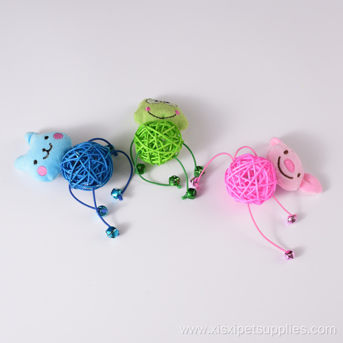 christmas cat toy animal shape rattan pet cat